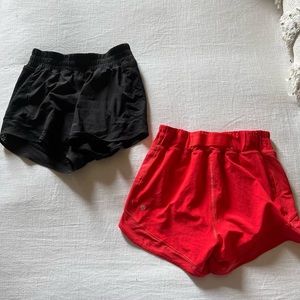 Two Pairs of Lululemon Hotty Hot High Rise Short 4" *Mesh